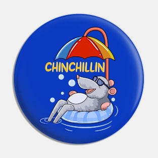 Chinchillin Chinchilla Beach Vacation Pin