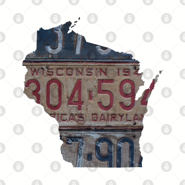 Wisconsin Vintage License Plates by juniperandspruce