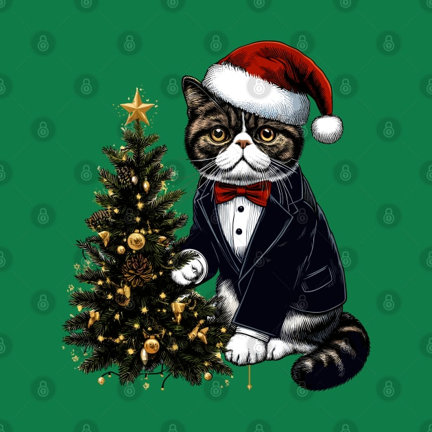 Exotic Shorthair Cat Christmas by Graceful Designs