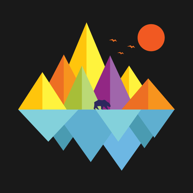 'Mountain Bear' Cool Hiking Bear Silhouette by ourwackyhome