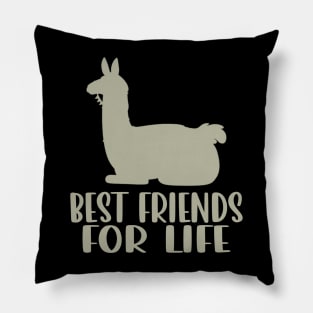 Llama Best Friends For Life for Fans of South American Majesty Pillow