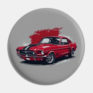 Mustang Glory: '60s Vibrant Red Pin