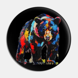 American Black Bear Colorful Pop Art Design Animal Lover Gift Idea Pin