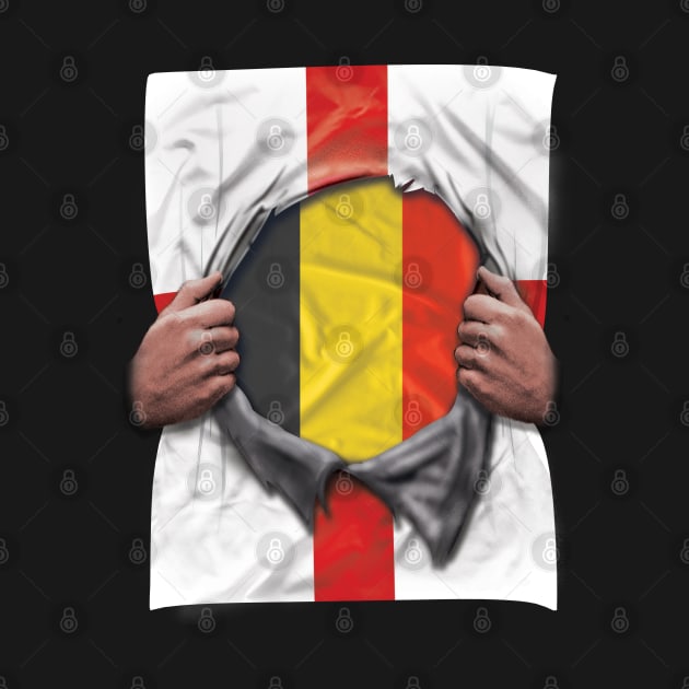 Belgium Flag English Flag Ripped - Gift for Belgian From Belgium by Country Flags