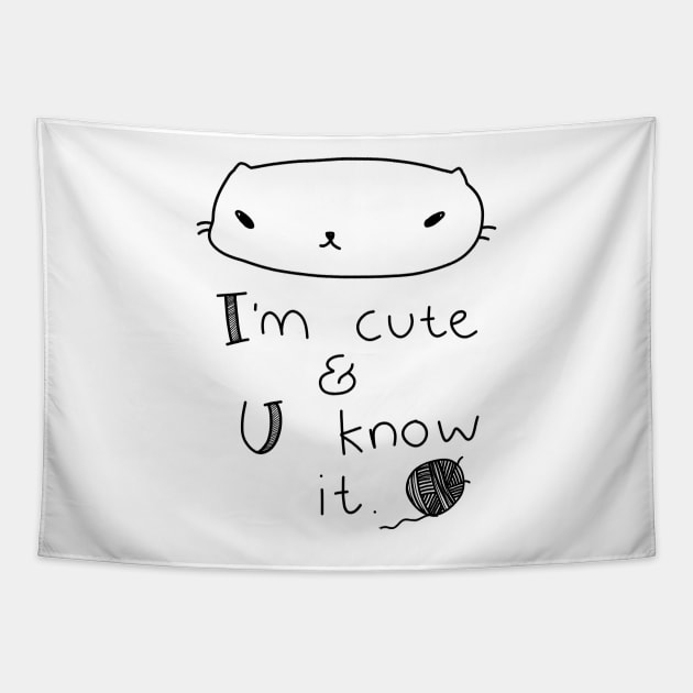 I'm cute and you know it - cat Tapestry by moonlitdoodl