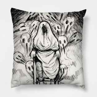 Sketch of a horror scene Pillow