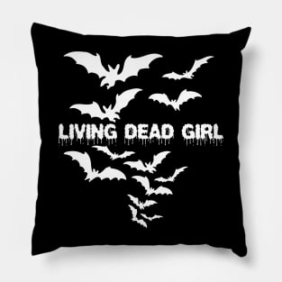 Living Dead Girl Gothic Vampire Twilight Grunge Punk Post Bats Wings Pillow