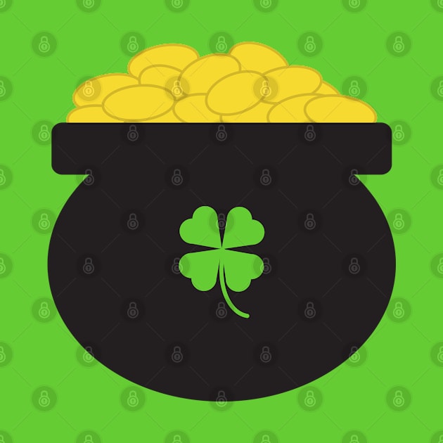 Pot of Gold Shamrock St Patrick's Day in Green by Kelly Gigi