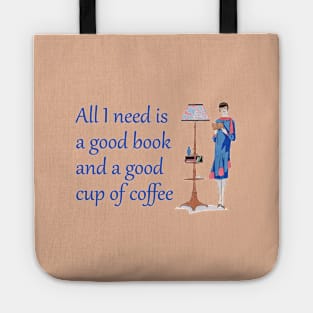 Lispe All I need is a good book and a good cup of coffee Tote