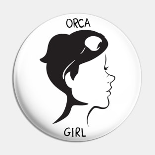 Girl with sun glasses and a  orca whale optical illusion- legended Pin