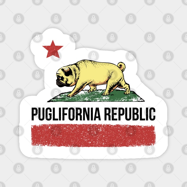 Puglifornia Republic Magnet by huebucket