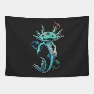 Glitchy Psychedelic Axolotl Tapestry