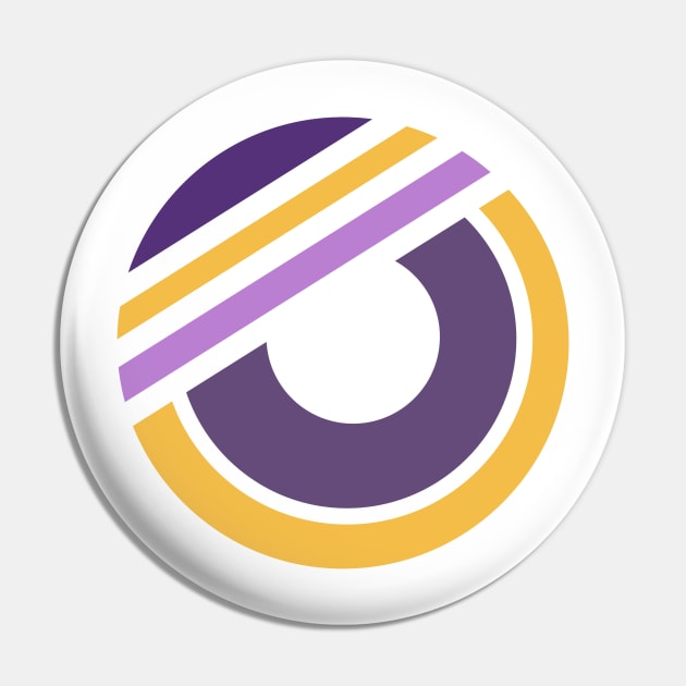 Geometric purple yellow circle skater Pin by carolsalazar