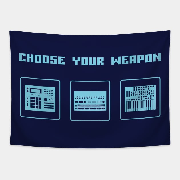 Choose Your Weapon Drum Machine and Synth Selector for Electronic Musician Tapestry by Atomic Malibu