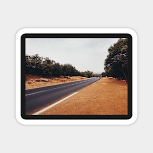 Man Walking Along Empty Road Magnet