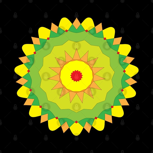 geometric Mandala art Sunflower Classic repeated pattern by Vector Pro