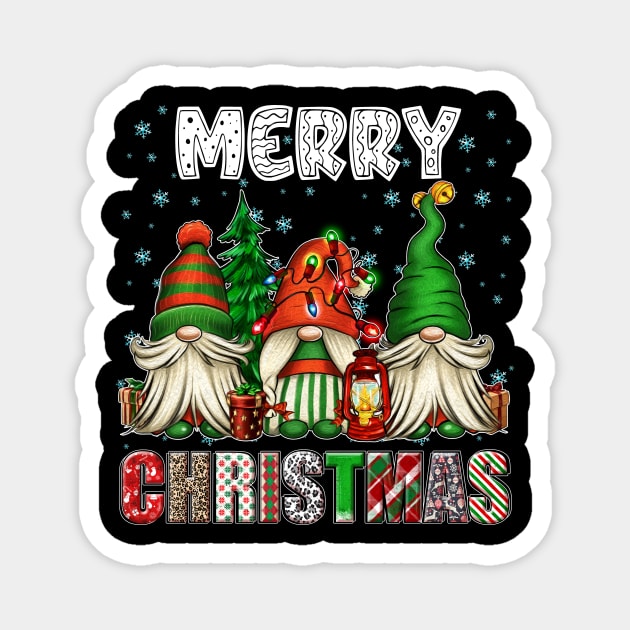 Merry Christmas Gnome Family Funny Xmas Tree Women Men Kids Magnet by JennyArtist