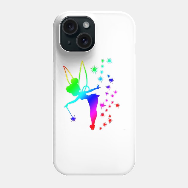 Rainbow Tinkerbell Ombre Sillhouette Phone Case by ijsw