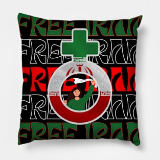 Free Iran Women Symbol Iranian Flag Protest Feminine Pillow