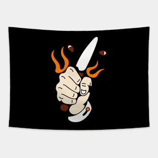 Hand and knife Tapestry