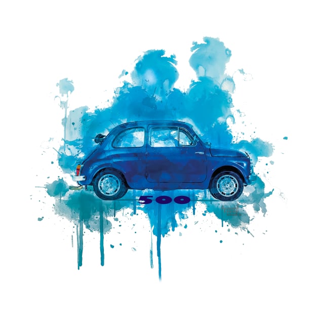 Fiat 500 open Aqua Splash Blue by AaaahEeeekStudio