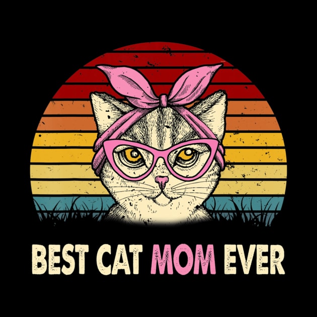 Vintage Best Cat Mom Ever T Shirt Cat Mama Mother Gift Women by LiFilimon