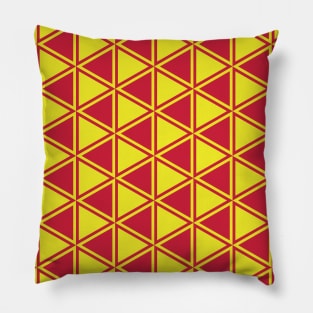 Red & Yellow Triangles Seamless Pattern 005#001 Pillow