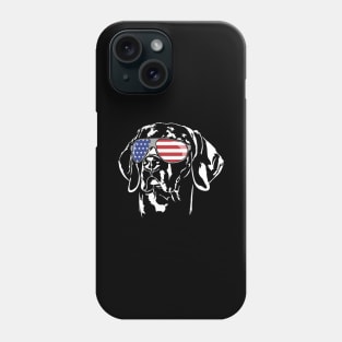 Proud Weimaraner American Flag sunglasses Phone Case