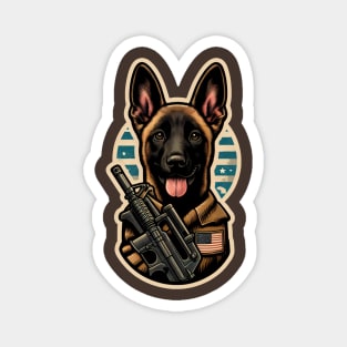 Belgian Malinois Soldier Magnet