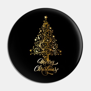 Golden Christmas tree Pin