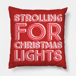 Strolling for Christmas Lights -Red Pillow