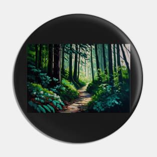 Vibrant Summer Green Forest Pin