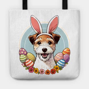 Parson Russell Terrier's Easter Celebration with Bunny Ears Tote