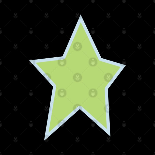 Green Star Light Blue Out Line Graphic by ellenhenryart