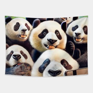 Panda Giant Bear Wild Nature Funny Happy Humor Photo Selfie Tapestry