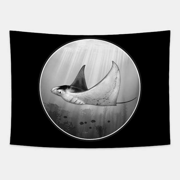 Manta Ray Tapestry by NicGrayTees