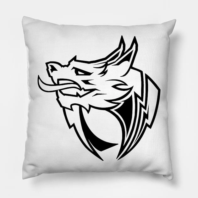 Black and white team exotic logo Pillow by Notmlgjabber