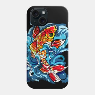 Koi Fish on a Waterfall Phone Case