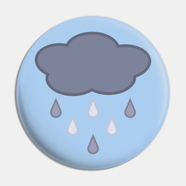 Stormy Day Rain Cloud in Light Blue Pin by Kelly Gigi