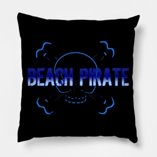 Beach pirate metal detecting Pillow