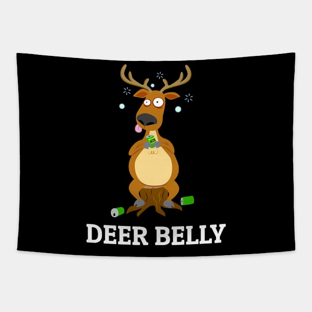 Funny Deer Belly, Beer Design Tapestry by AtomicBullfrog