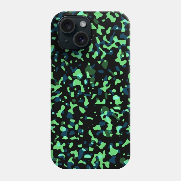 Green Blue Black Camouflage camo abstract pattern Phone Case by galaxieartshop