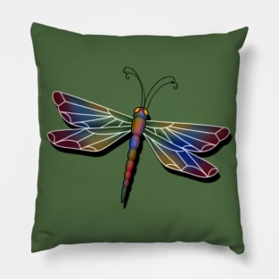 Rainbow Dragonfly Pillow