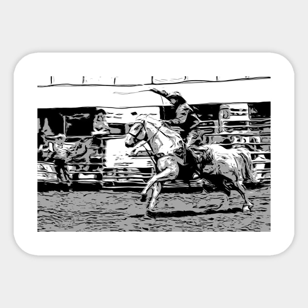 Rodeo Cowboy - Steer Roping Event - Rodeo Cowboy - Sticker | TeePublic