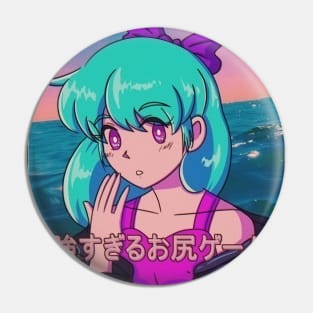 Retro Vaporwave 80s anime aesthetic Pin