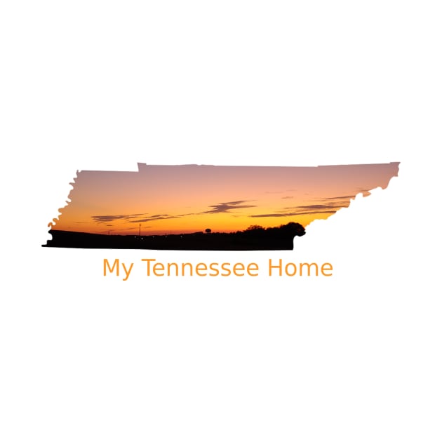 My Tennessee Home - Orange Sunset Over Small Town by A2Gretchen