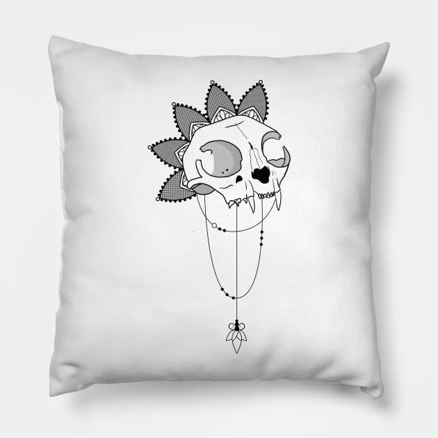 Tattoo Kitty Pillow by deadlydarlingKV