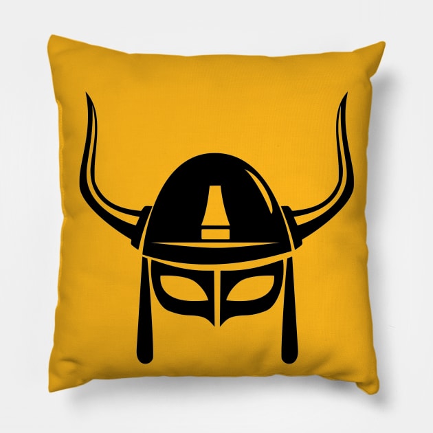 Viking War Helmet, Minimalist Medieval Warrior design Pillow by DesignsbyZazz