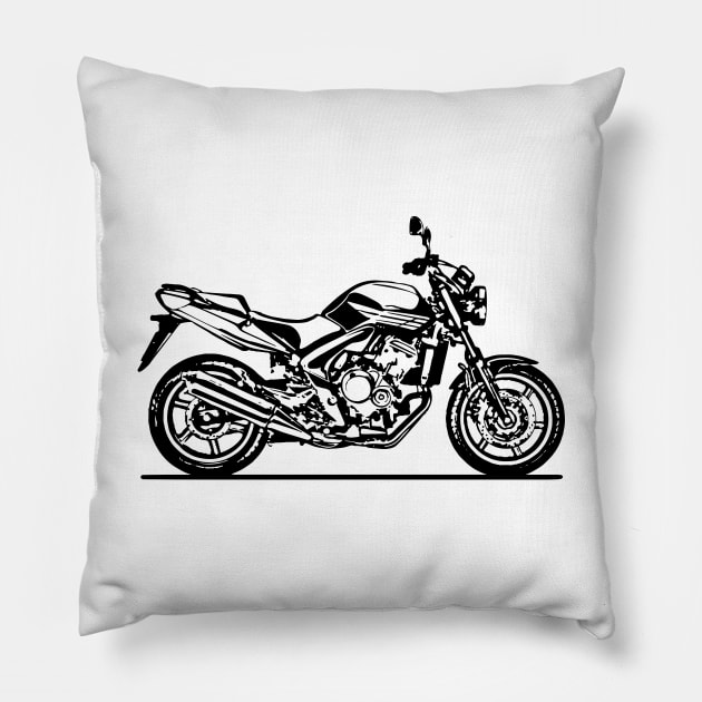 CBF600N Motorcycle Sketch Art Pillow by DemangDesign