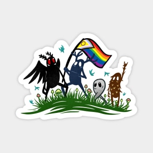 Cryptid Pride Mothman Sasquatch Fresno Nightcrawler Forest Guardian Magnet